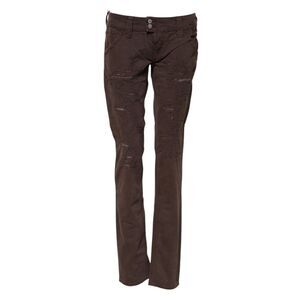 CYCLE Distressed Slim Jeans Women Brown Jeans & Pants
